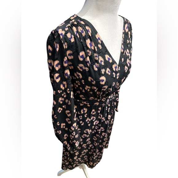 Rebecca Taylor Elegant Black and Pink Patterned Dress size 6 - Picture 5 of 11